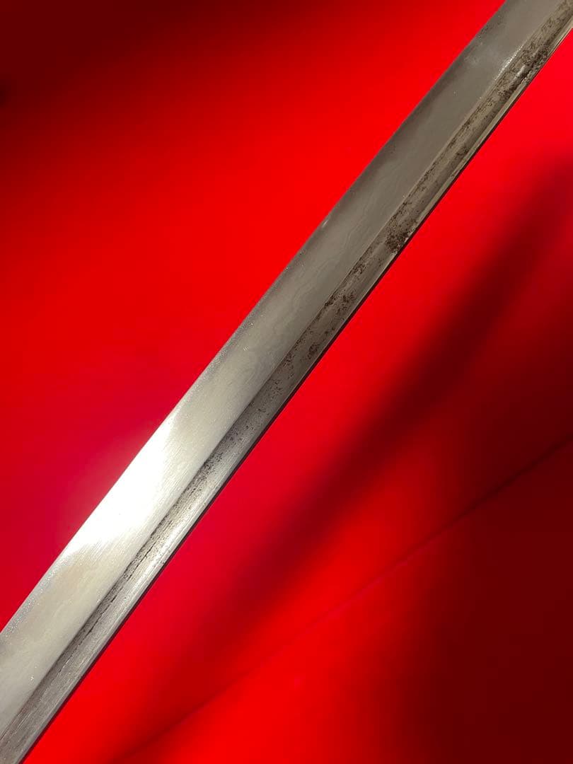 No.01367 包丁　マグロ包丁　先丸筋　両刃　玉鋼製　刃文綺麗　未使用品