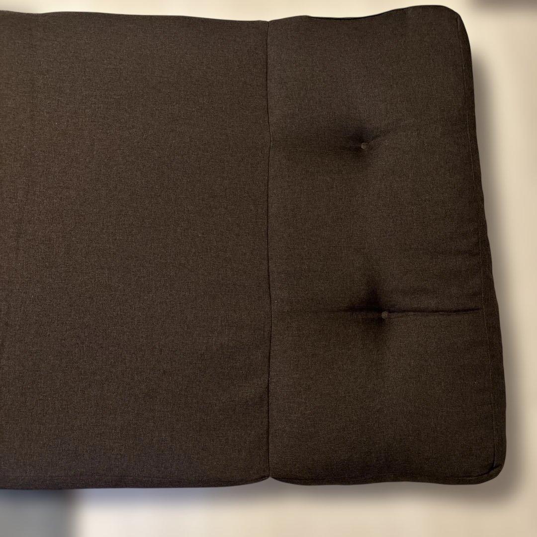 ダークグレー クッション付きリクライニングソファ