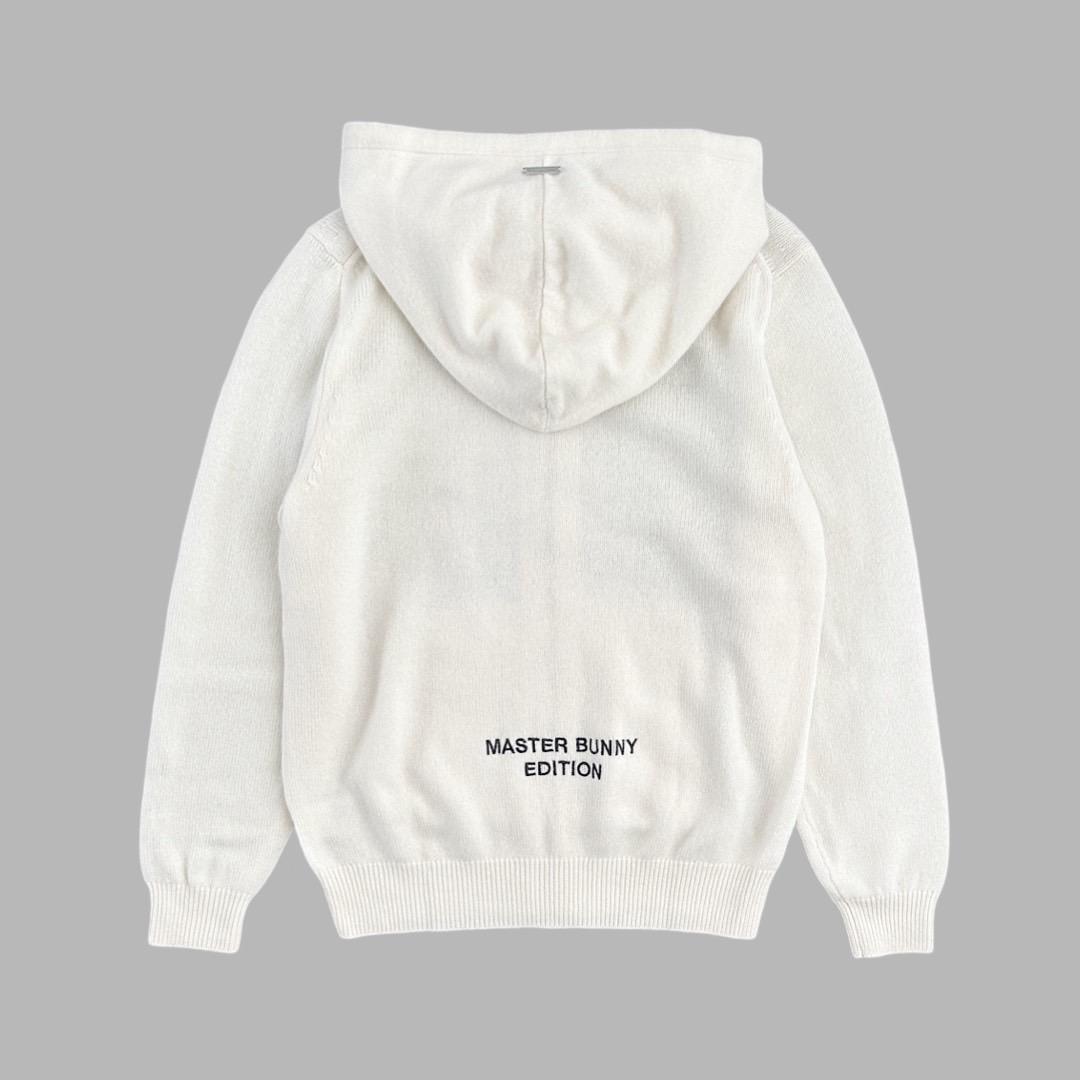 548 マスターバニー カシミヤ100% ニットパーカー メンズ 白 6 LL