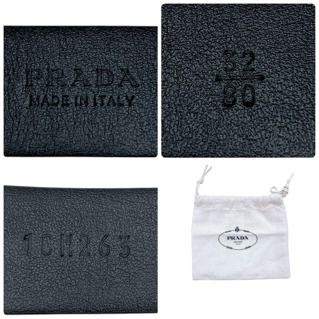 美品 プラダ 1CM263 レザー ゴム ベルト 黒 ブラック 金 レディース