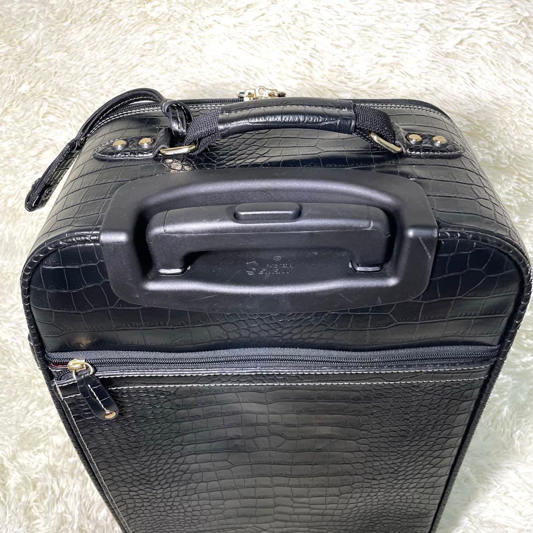 SWANY スワニー クロコ型押し キャリー ブラック