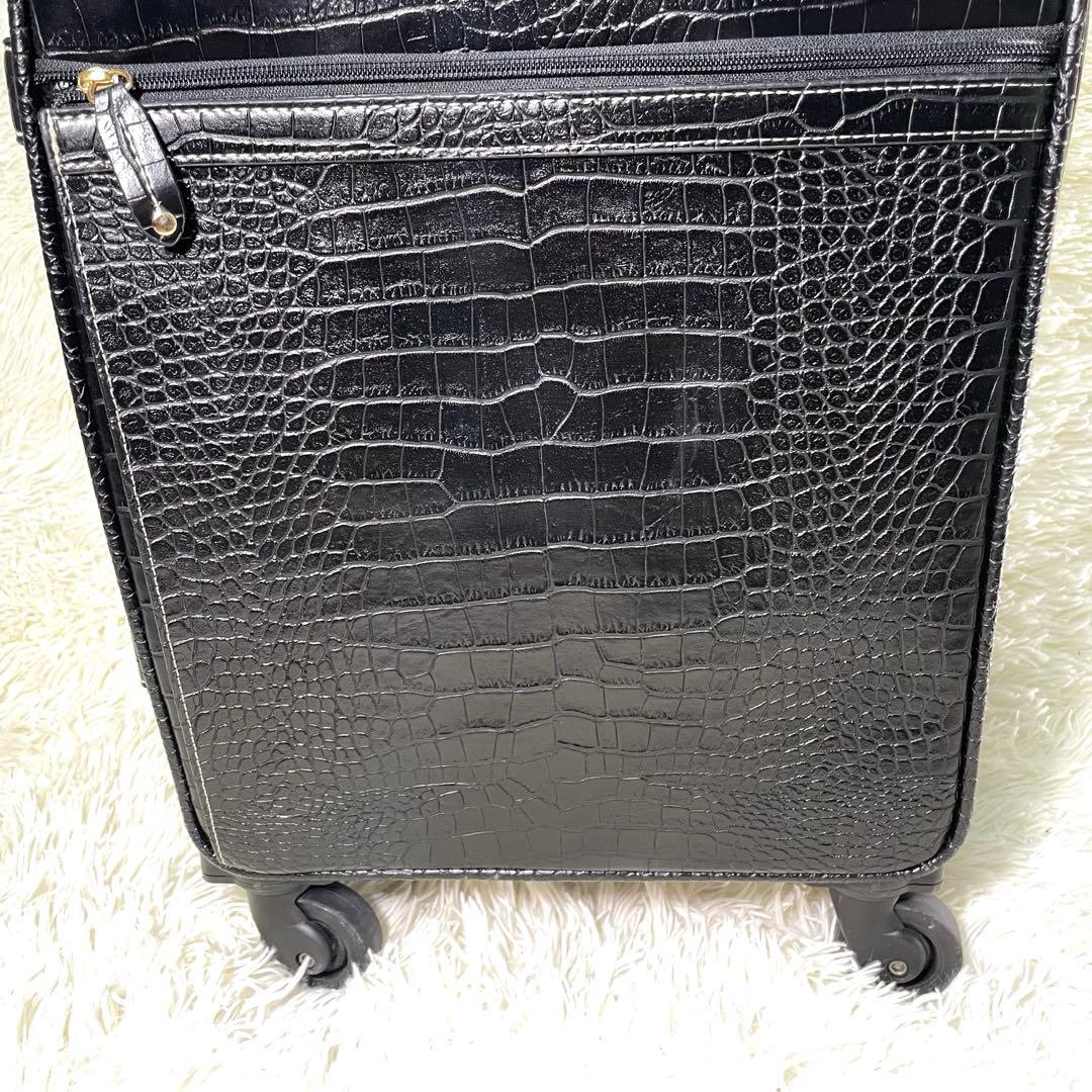 SWANY スワニー クロコ型押し キャリー ブラック