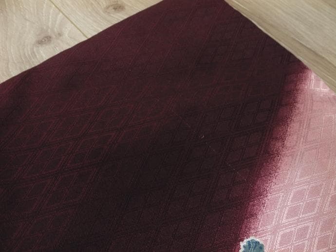 七五三・祝い着に ◇赤紫色系　鷹◇3歳男の子着物・羽織・袴セット6042【中古】