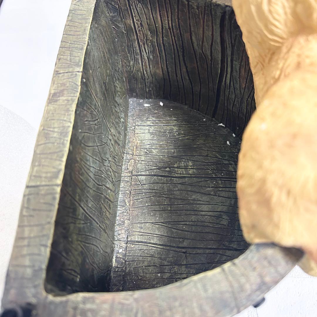 陶器製　ゴールデンレトリバー親子のスリッパラック