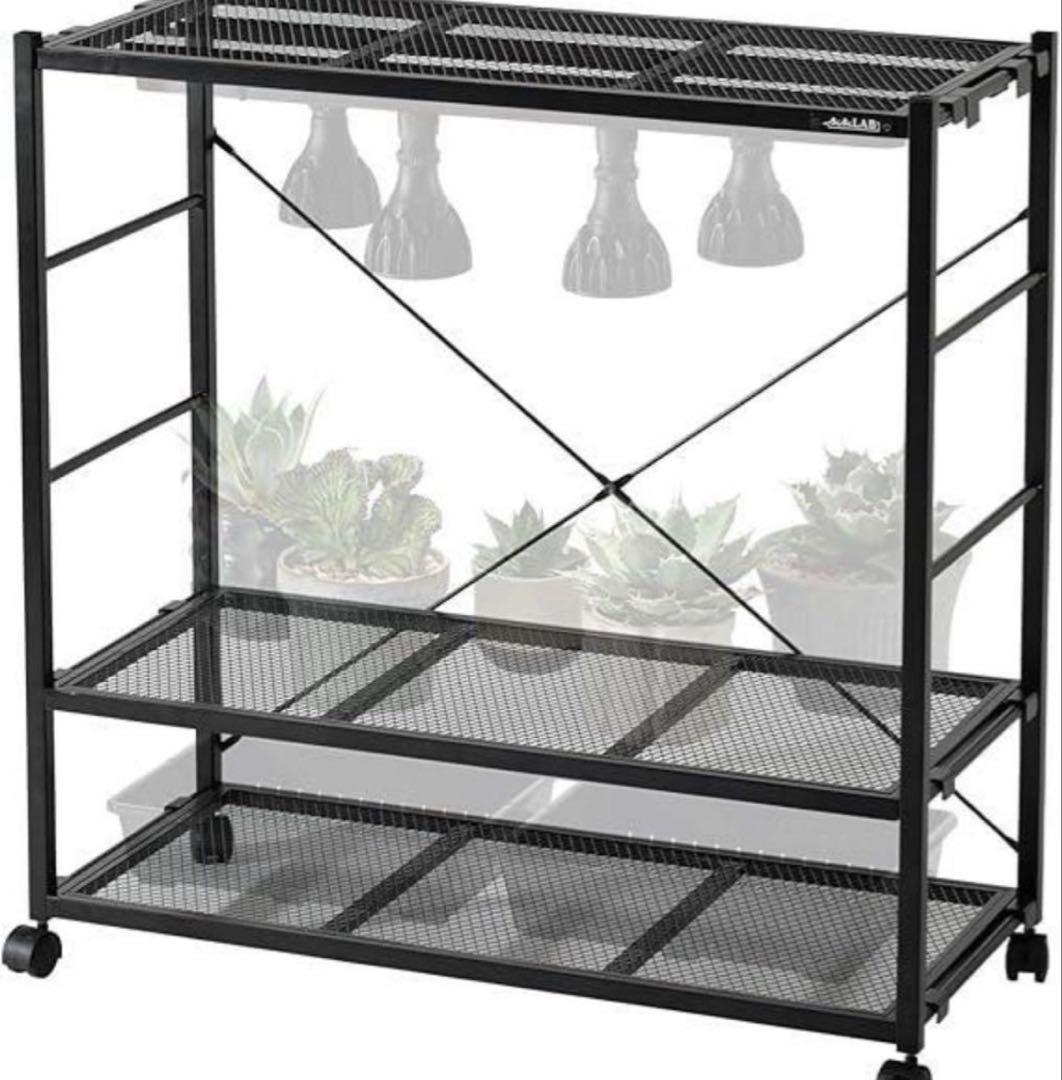 お値下げ交渉OK ビビラボ 植物ラック 3段 ブラック - メルカリ