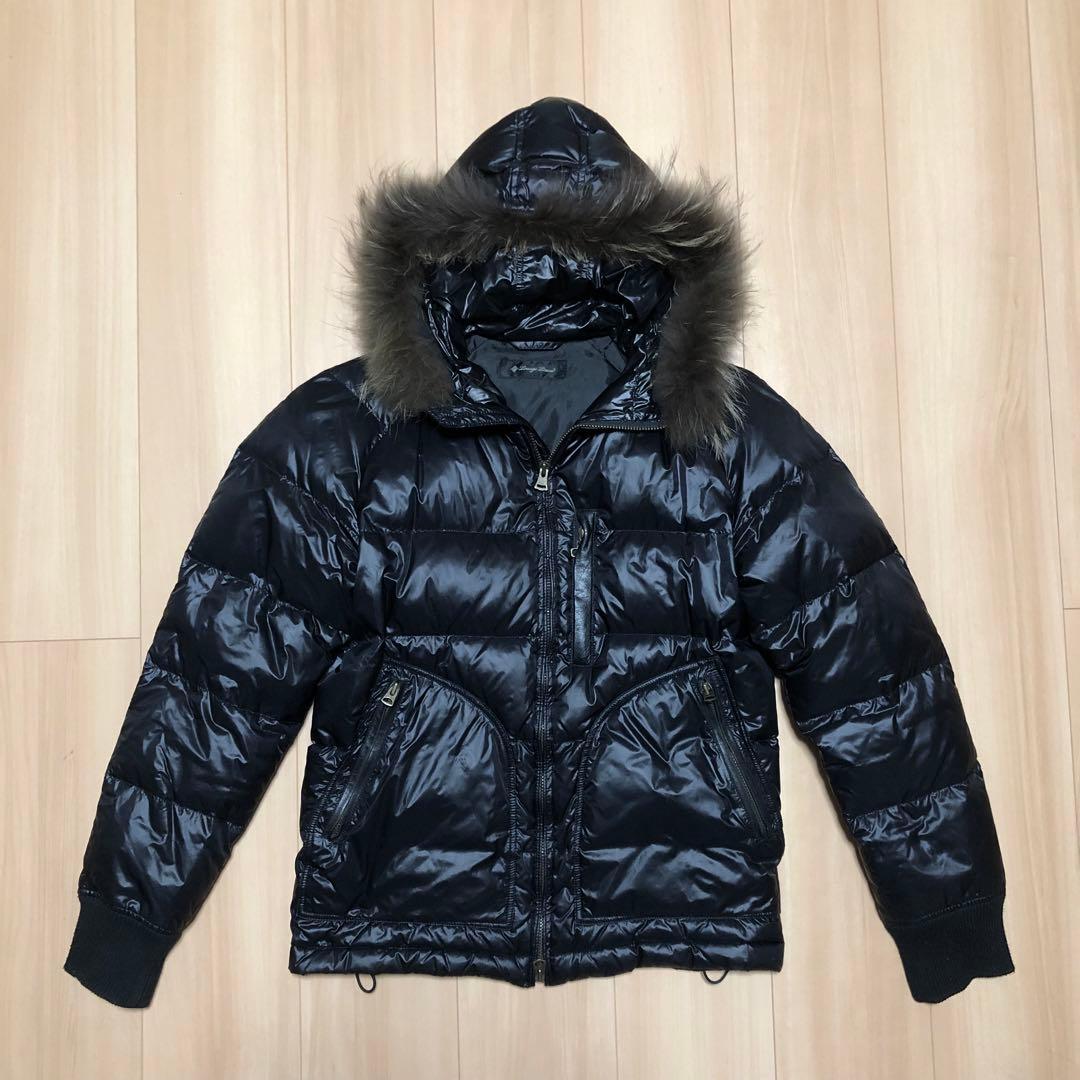 ラウンジリザード◇ダウンジャケット メンズ アウター 黒 ファー付き