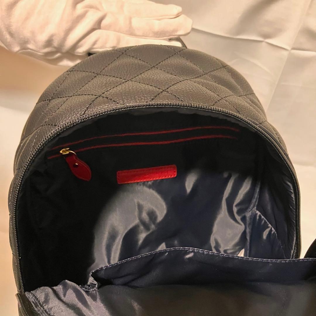   トミーヒルフィガー 黒 バックパック キルティング