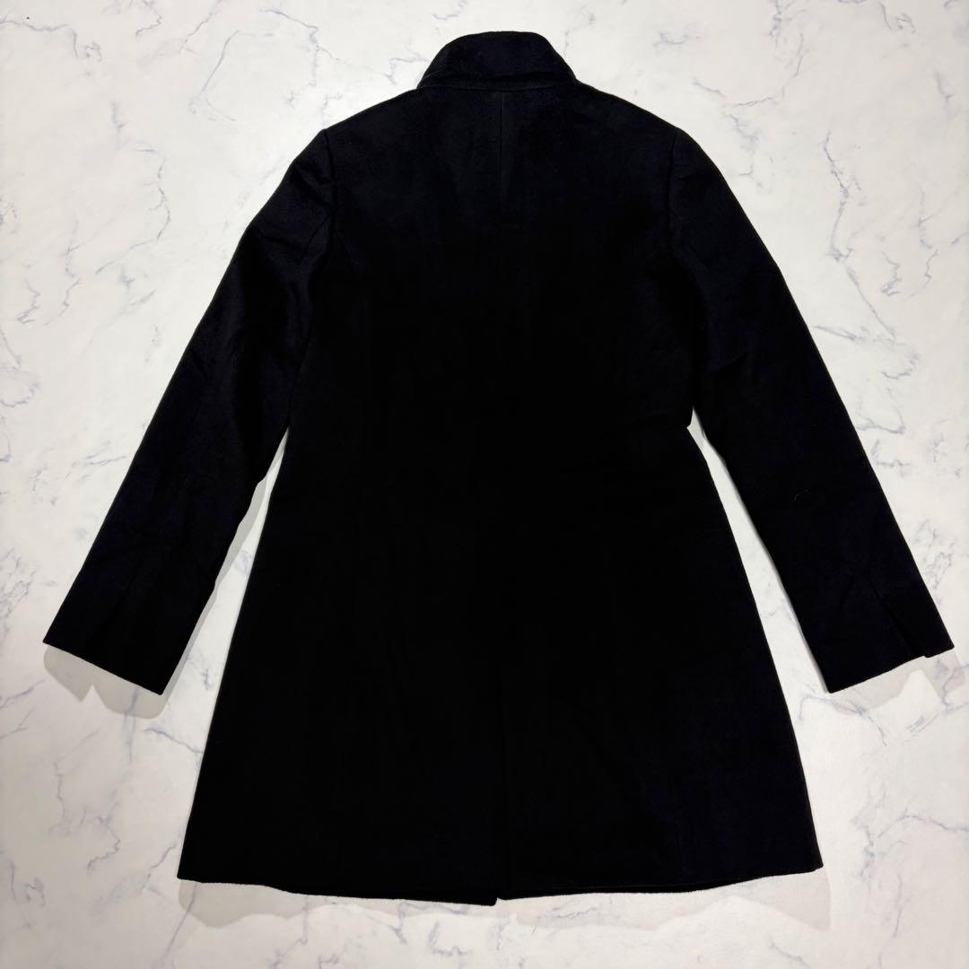 23区 スタンドカラーコート カシミヤ100% 黒 40サイズ Aライン
