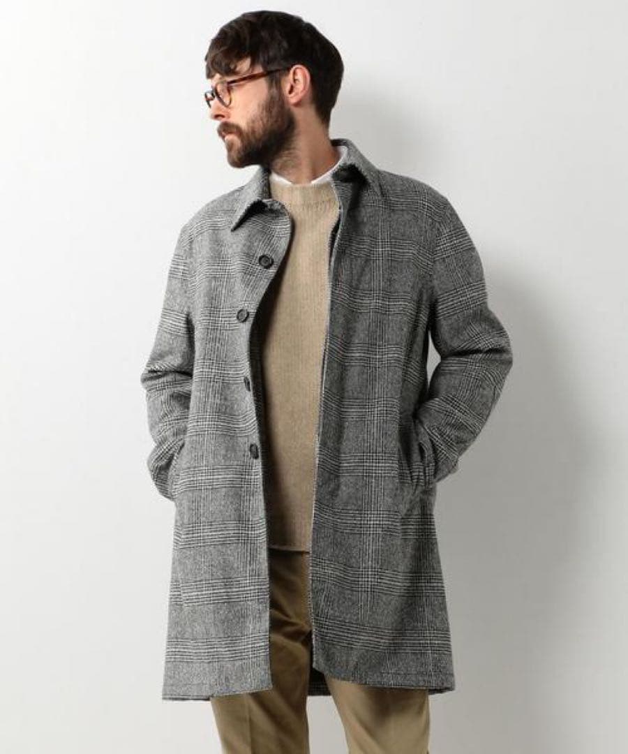 VALSTAR グレンチェック ステンカラーコート 高価