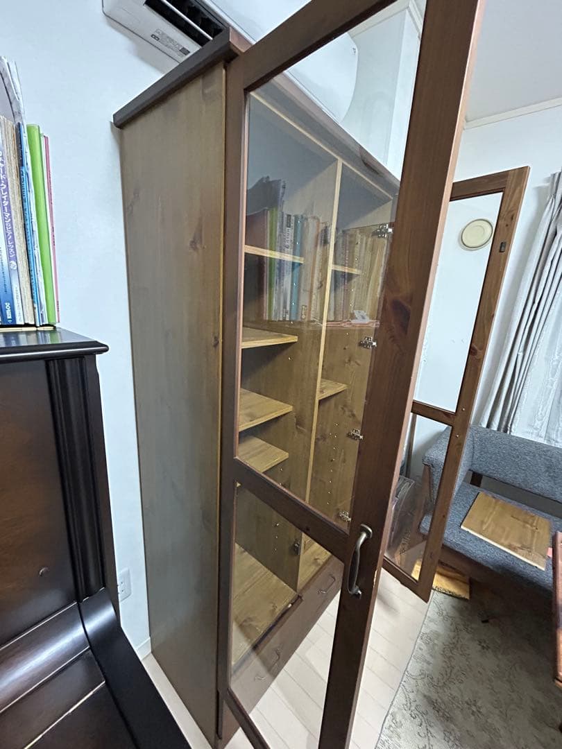 ウニコ unico オトゥール AUTEUR 食器棚　ガラスキャビネット　本棚