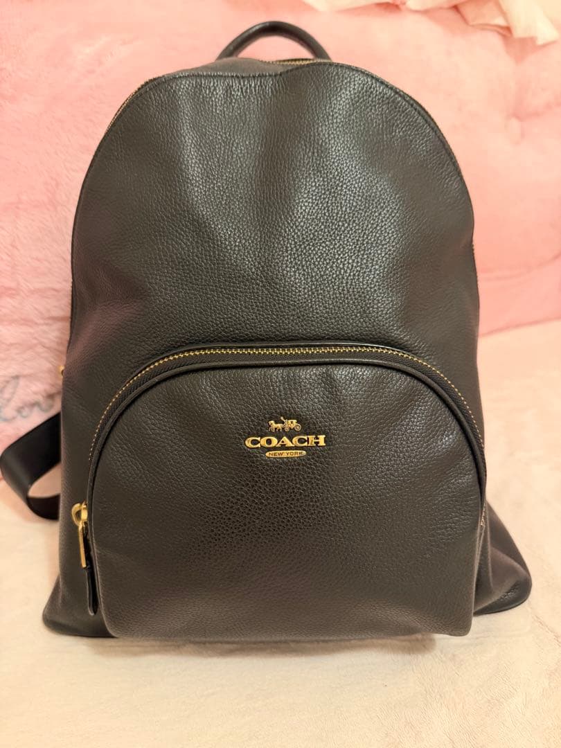 COACH 黒 レザー バックパック