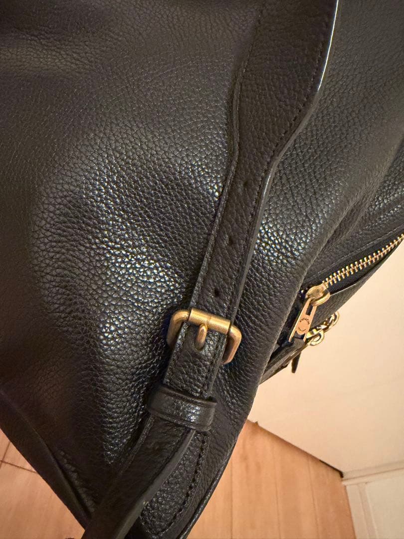 COACH 黒 レザー バックパック