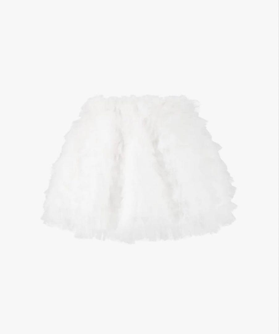 bibiyホワイトフリルチュールミニスカート