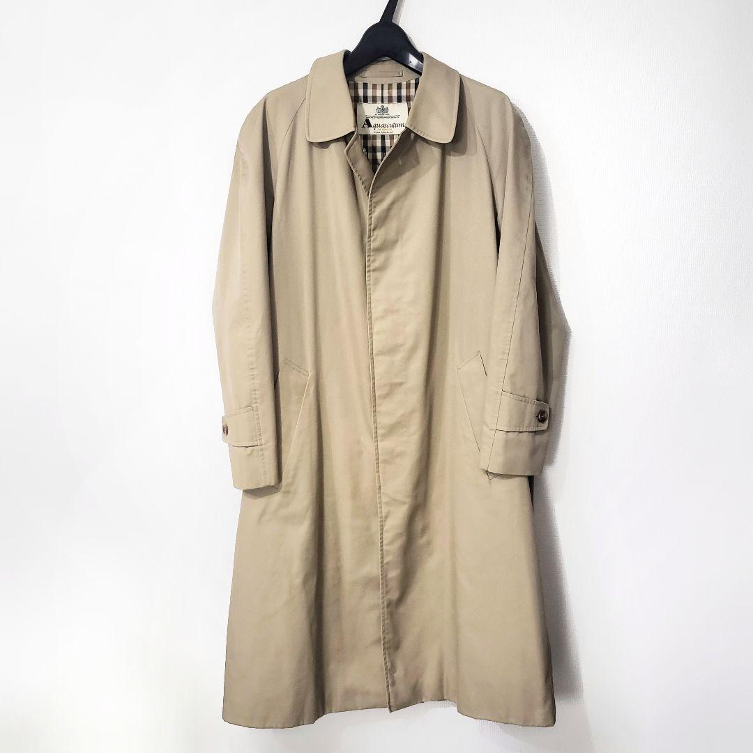 極美品✨アクアスキュータムステンカラーコートロングチェックベージュ