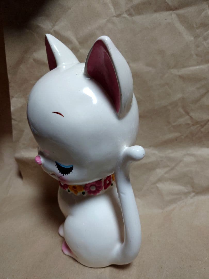 昭和レトロ　内藤ルネ　陶器製 猫の貯金箱
