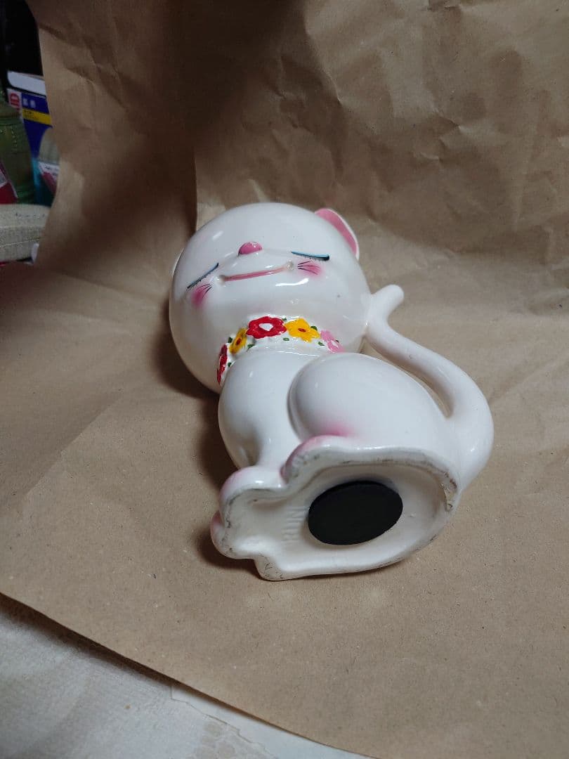 昭和レトロ　内藤ルネ　陶器製 猫の貯金箱
