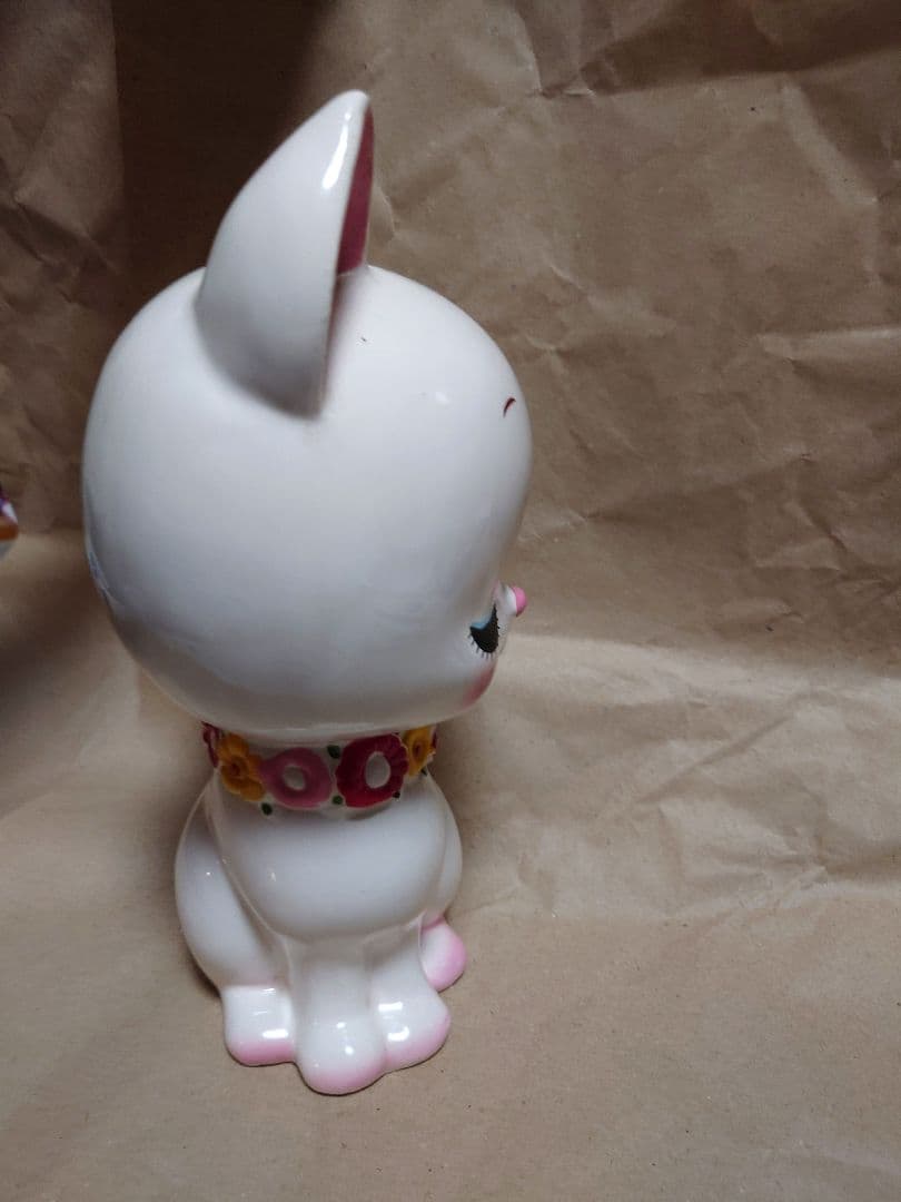 昭和レトロ　内藤ルネ　陶器製 猫の貯金箱