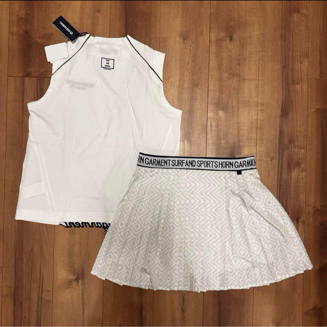 ホーンガーメント　ハイネック　プリーツスカート　セットアップ　夏　税込5万5千円