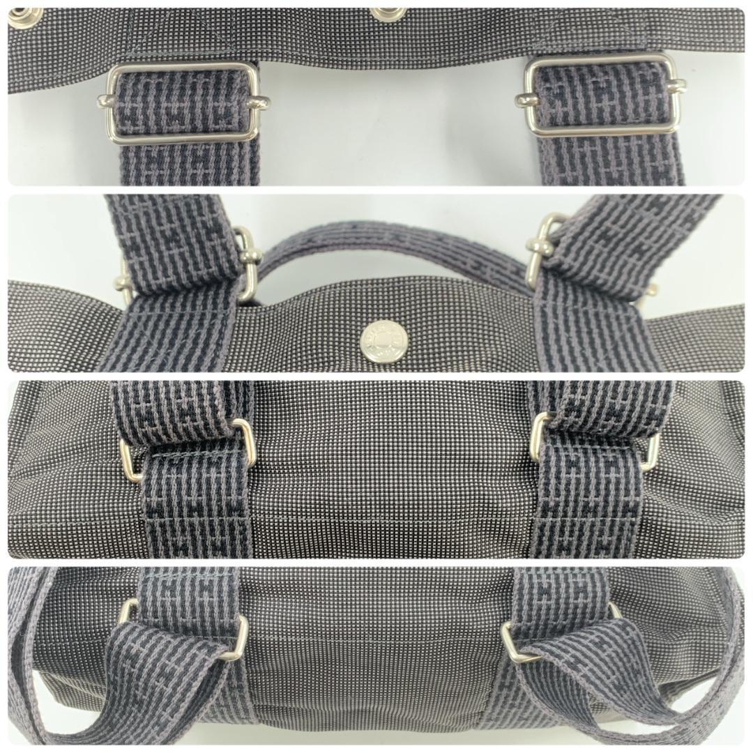 エルメス エールライン アドMM リュックサック キャンバス グレー