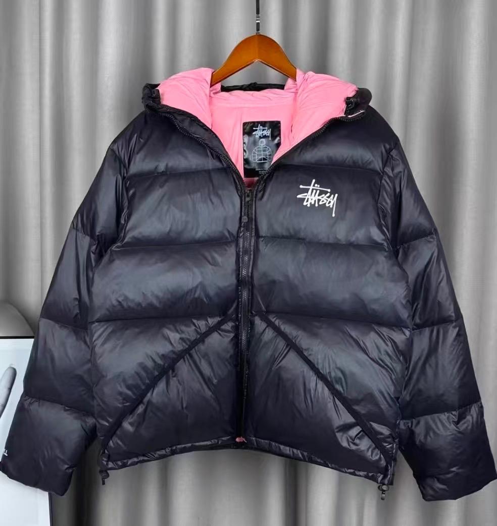 STUSSY ダウンジャケットMブラック・ピンク