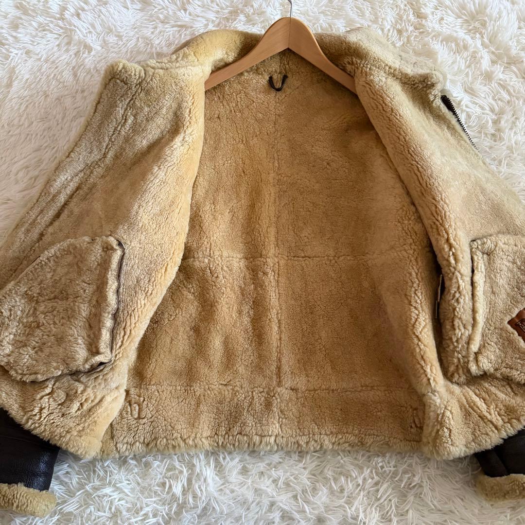 【美品】デュランテ　フライトジャケット　B-3 ムートンジャケット　濃茶　L