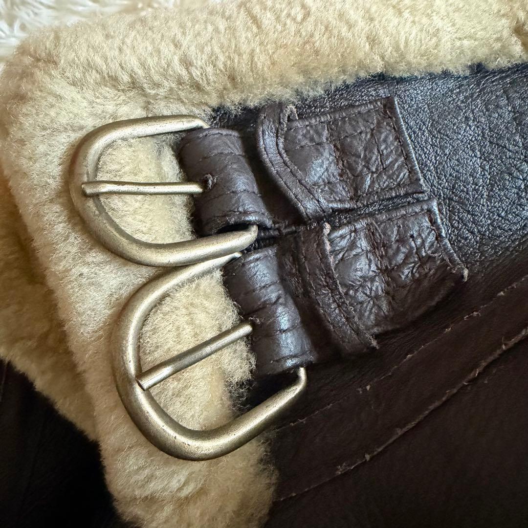 【美品】デュランテ　フライトジャケット　B-3 ムートンジャケット　濃茶　L