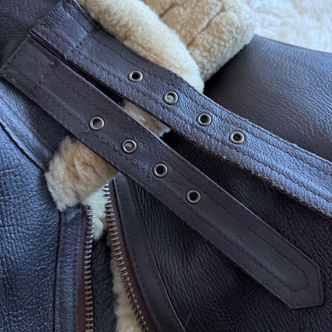 【美品】デュランテ　フライトジャケット　B-3 ムートンジャケット　濃茶　L