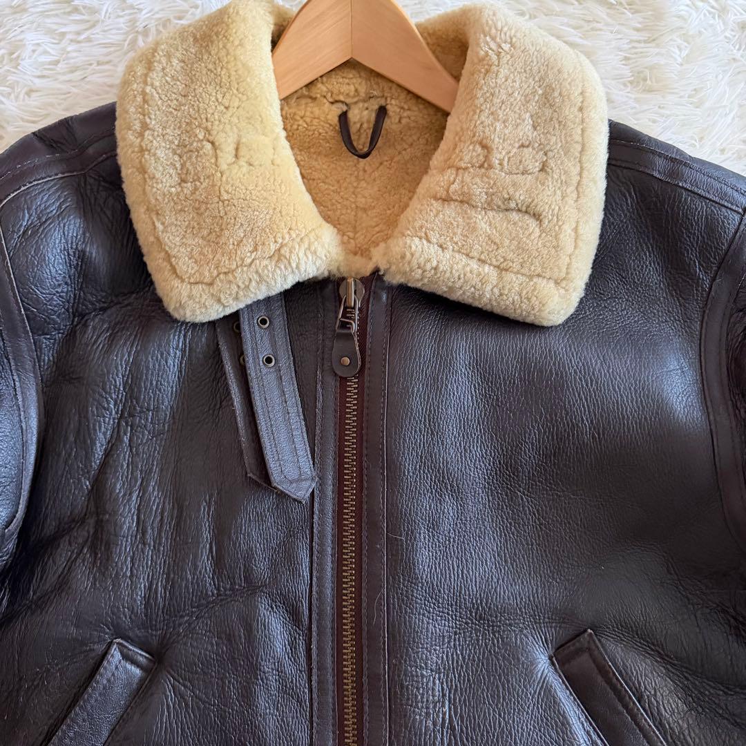 【美品】デュランテ　フライトジャケット　B-3 ムートンジャケット　濃茶　L