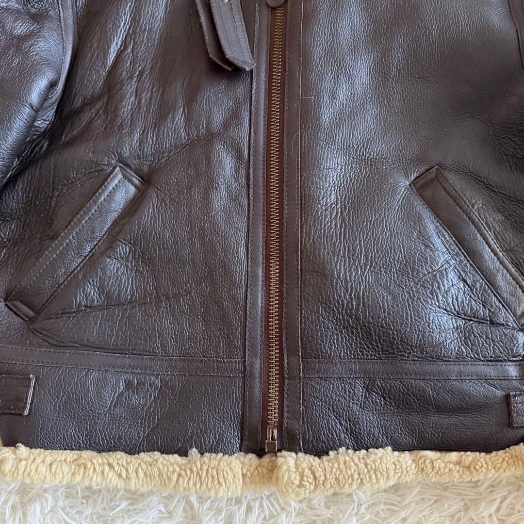 【美品】デュランテ　フライトジャケット　B-3 ムートンジャケット　濃茶　L