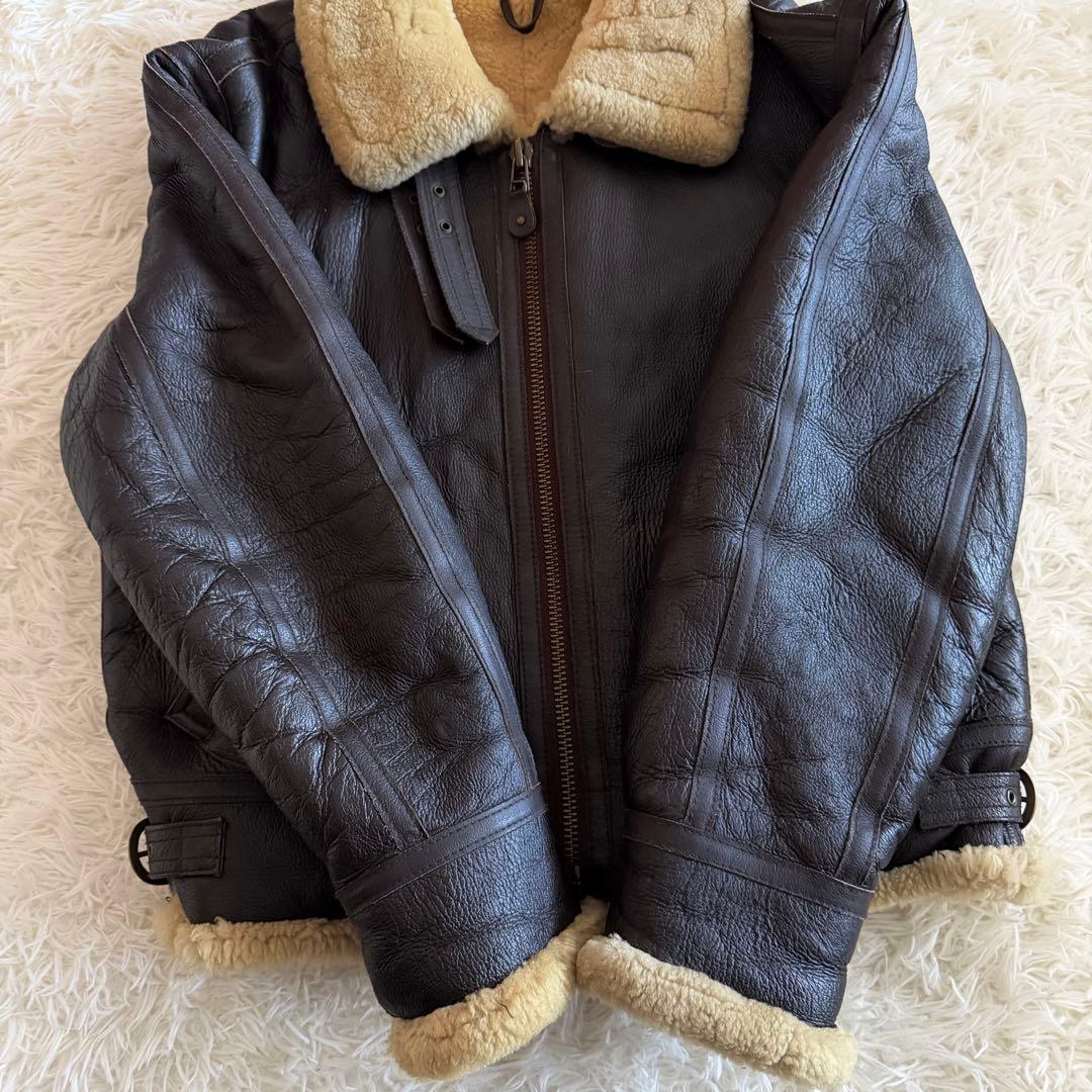 【美品】デュランテ　フライトジャケット　B-3 ムートンジャケット　濃茶　L