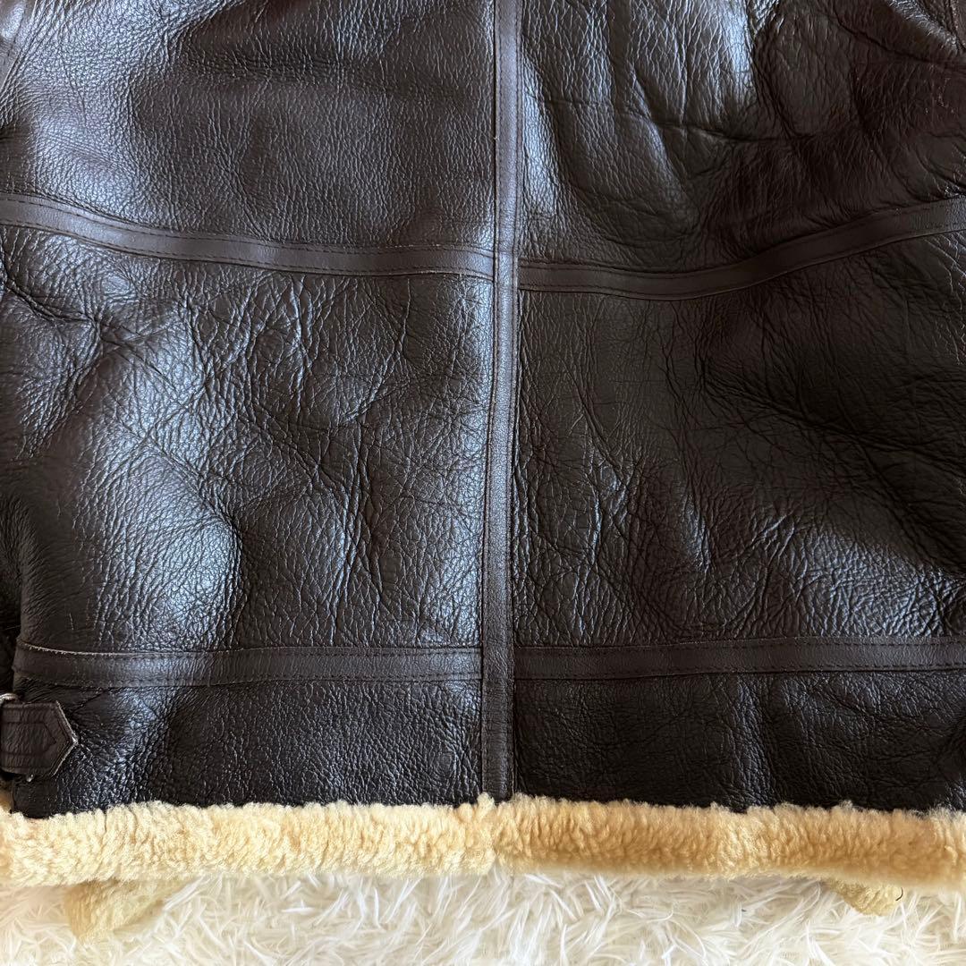 【美品】デュランテ　フライトジャケット　B-3 ムートンジャケット　濃茶　L