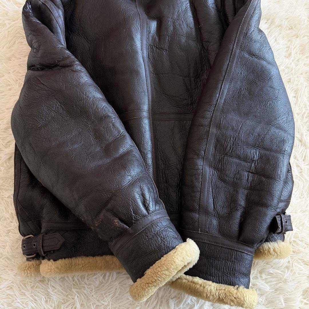 【美品】デュランテ　フライトジャケット　B-3 ムートンジャケット　濃茶　L