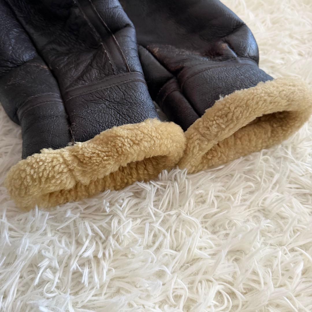 【美品】デュランテ　フライトジャケット　B-3 ムートンジャケット　濃茶　L