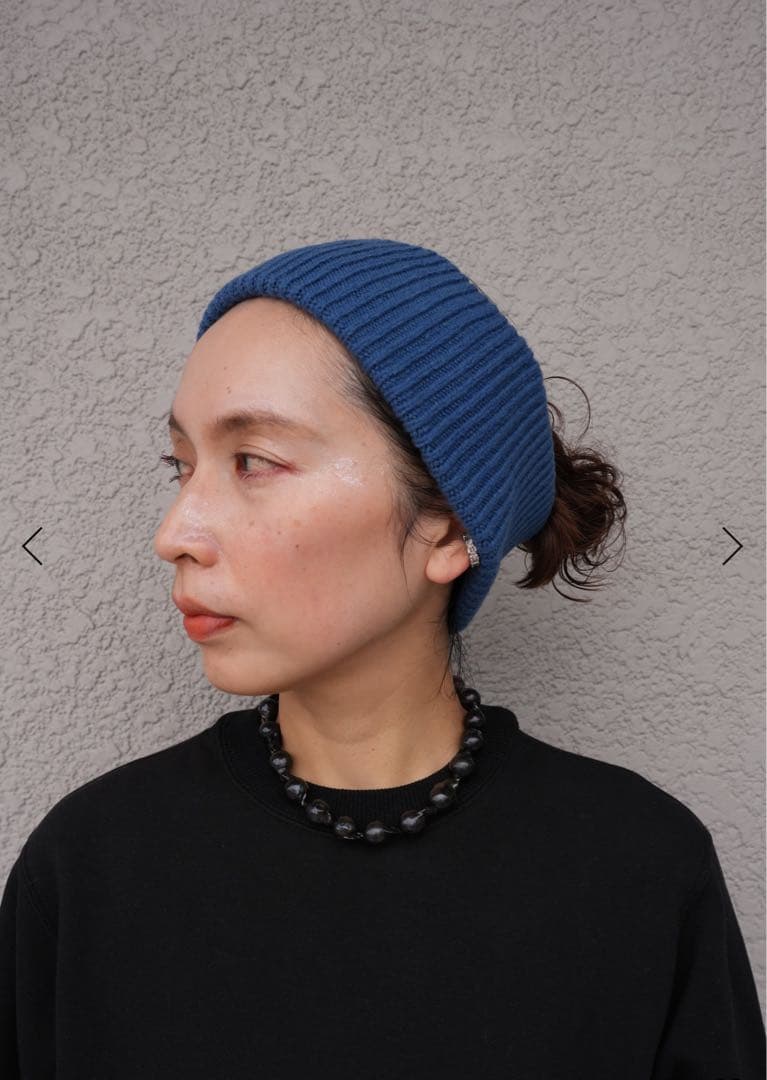 moontreeplanet ニットターバン ブルー - メルカリ