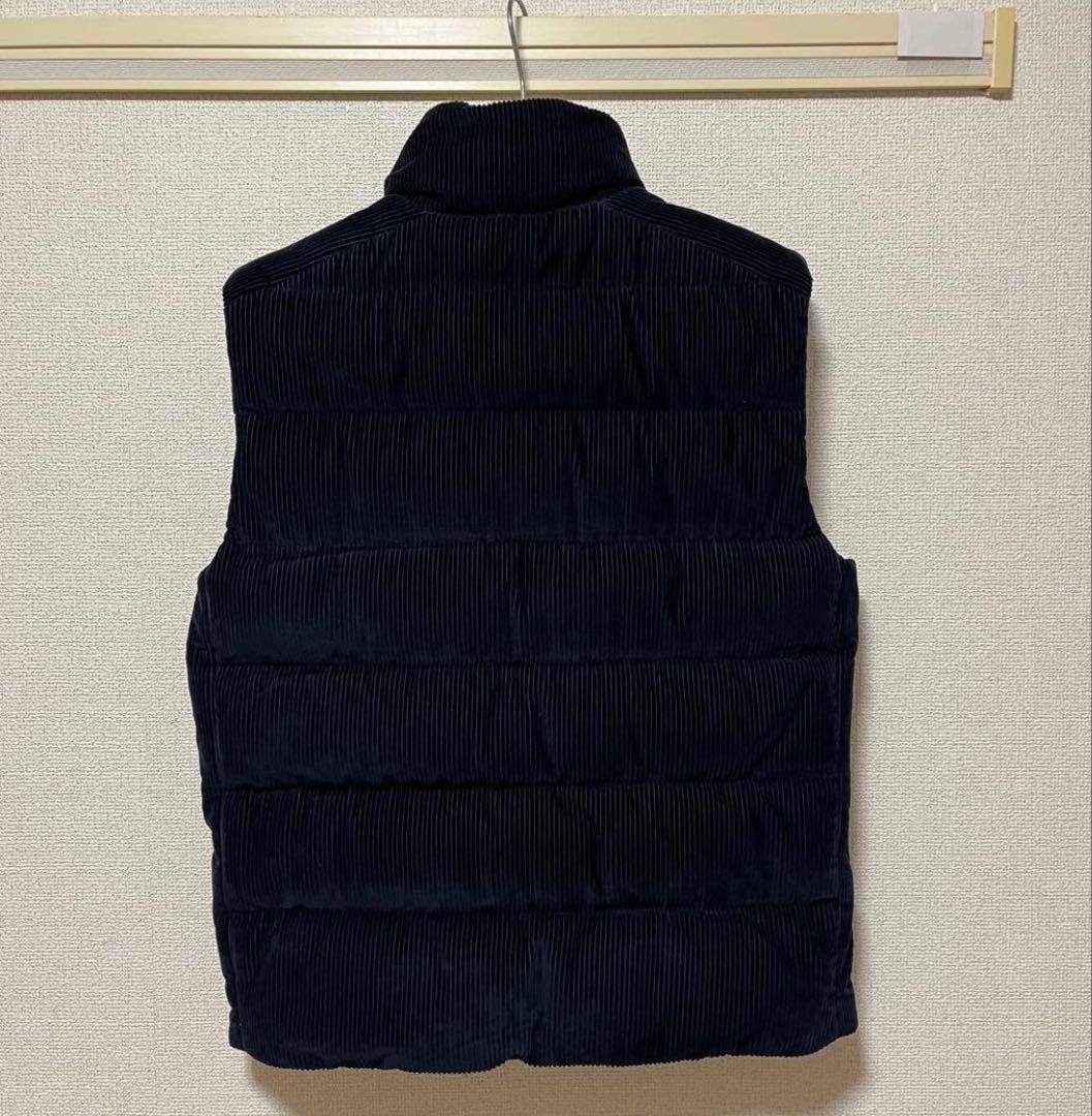 PRADA ダウンベスト コーデュロイ 黒 46 M 三角ロゴ