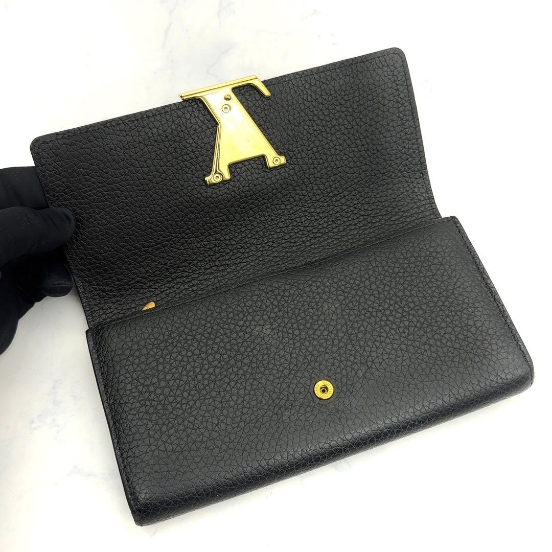 【最高級美品】ルイヴィトン トリヨン ポルトフォイユ カプシーヌ 長財布 黒