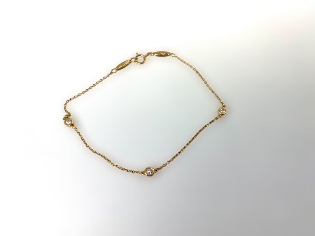 10日まで限定値下げ ティファニー バイザヤード 3Pダイヤ ブレスレット PG