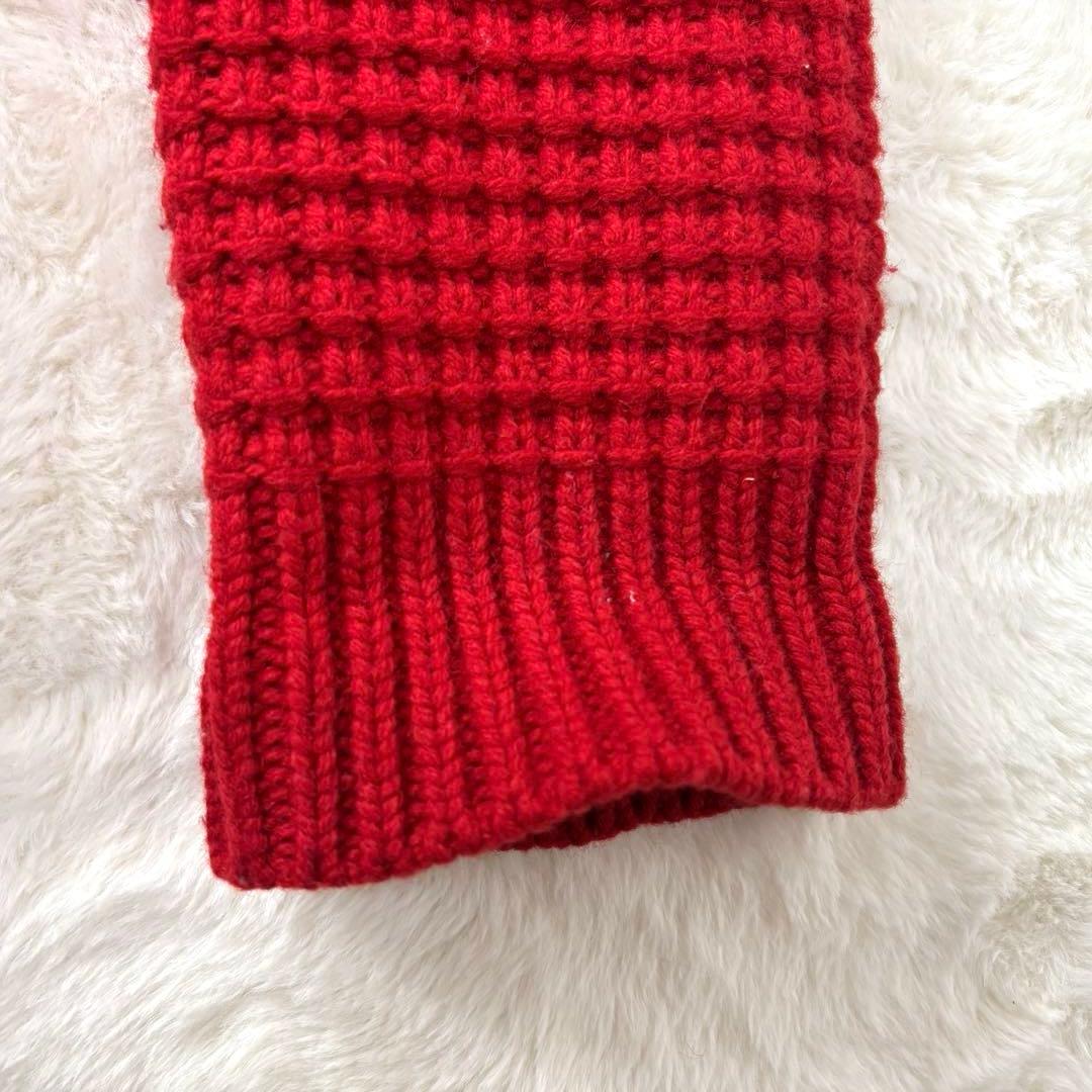 バーバリーブラックレーベル フード付き赤ニット ダッフルコート M 2way