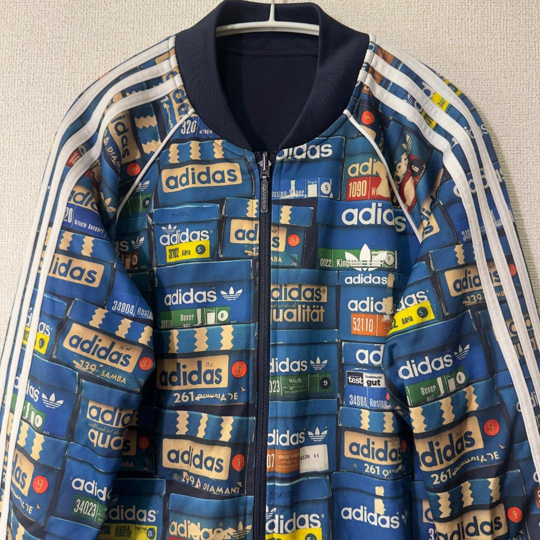 adidas XL トラックジャケット ジャージ リバーシブル 総柄
