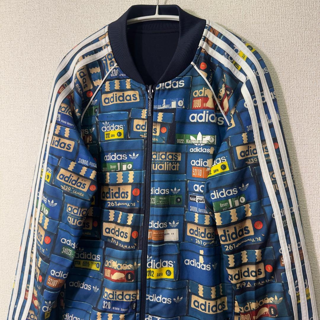 adidas XL トラックジャケット ジャージ リバーシブル 総柄