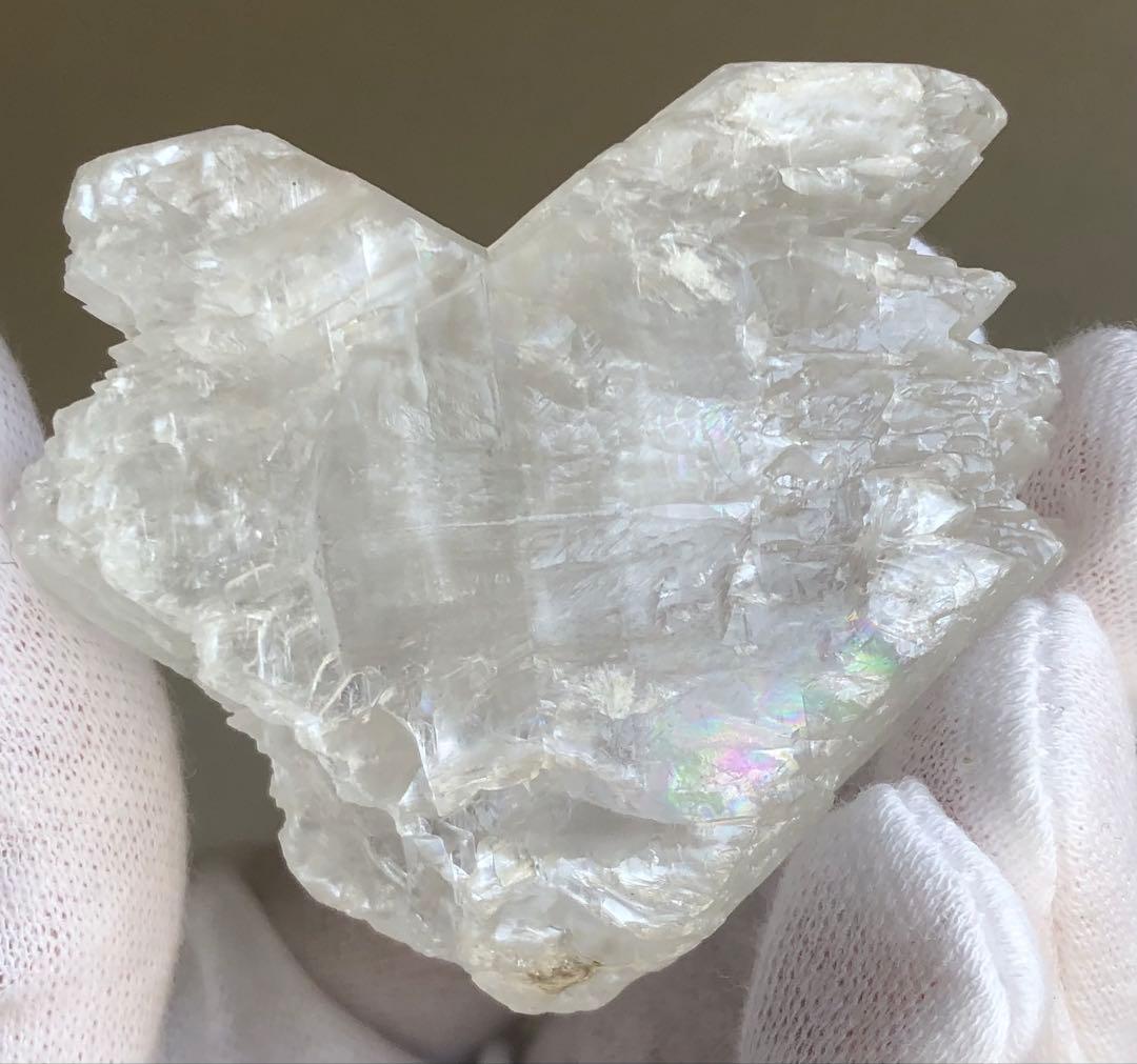 フィッシュテール　セレナイト　天然石　原石　クリスタル　アイリスクォーツ　虹