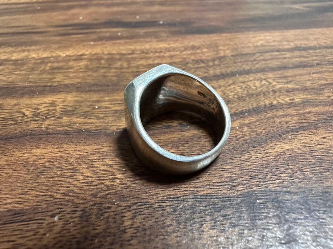シルバー925/印台リング/シグネットリング/重厚/22号/美品