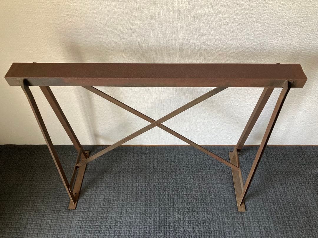 錆鉄　作業台　鉄柵　車止め　鉄棚　古鉄　超メルカリ市中　20000→18000