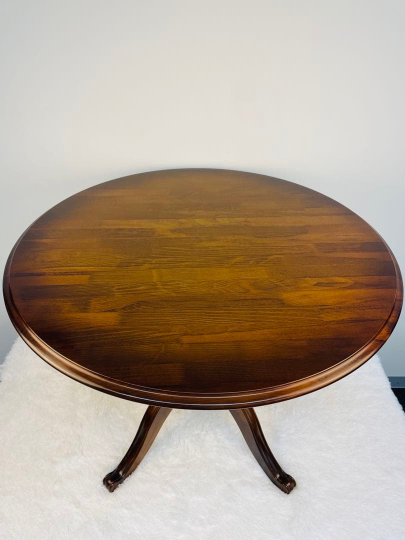 美品】カリモク 丸テーブル 80cm ラウンド ダイニング ブラウン - メルカリ