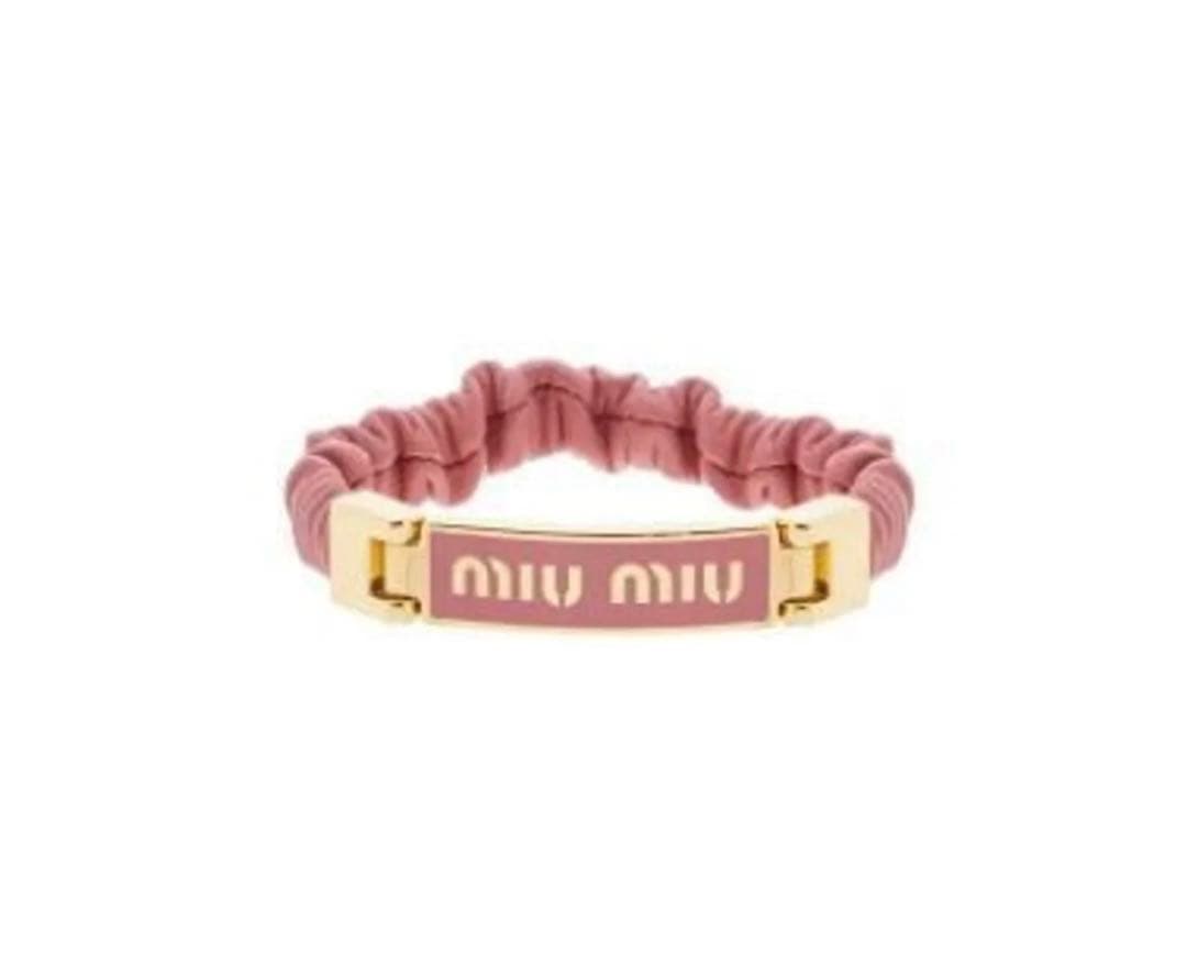 MIU MIU - 最終値下げ miumiu マドラスレザー ブレスレット ピンクの