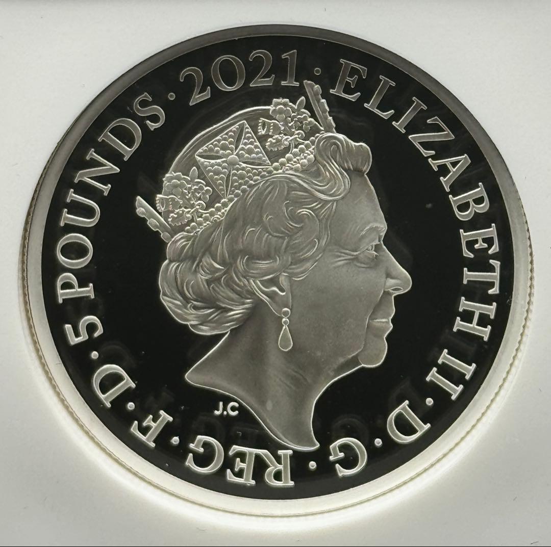 美しき ゴチッククラウン シールド 2021年 2オンス 銀貨 PF70UC