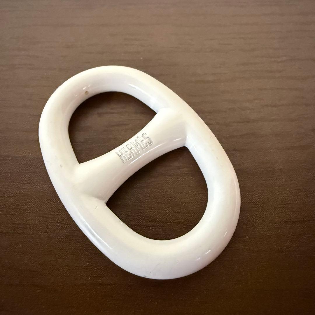 HERMES エルメス シェーヌダンクル スカーフリング ホワイト