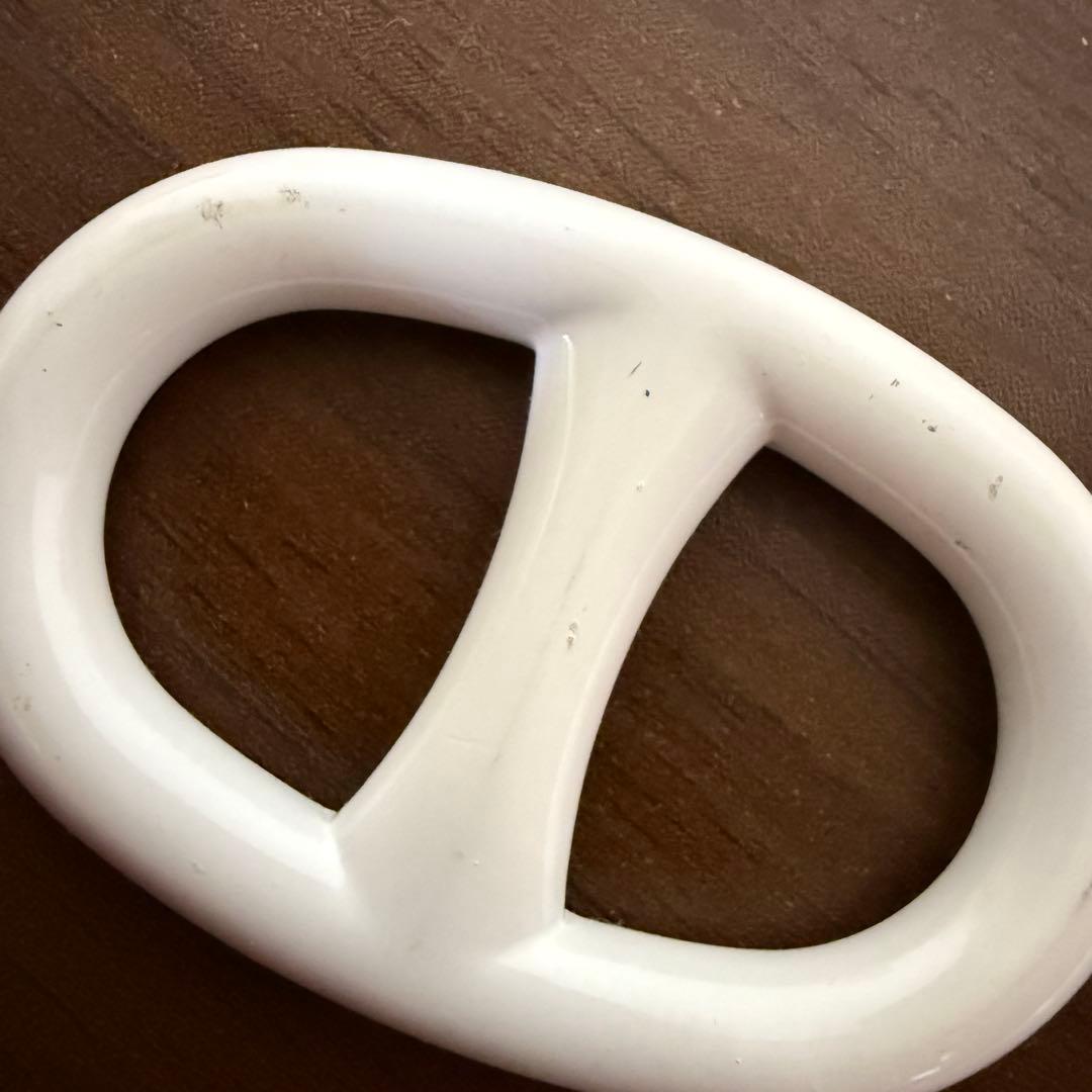 HERMES エルメス シェーヌダンクル スカーフリング ホワイト