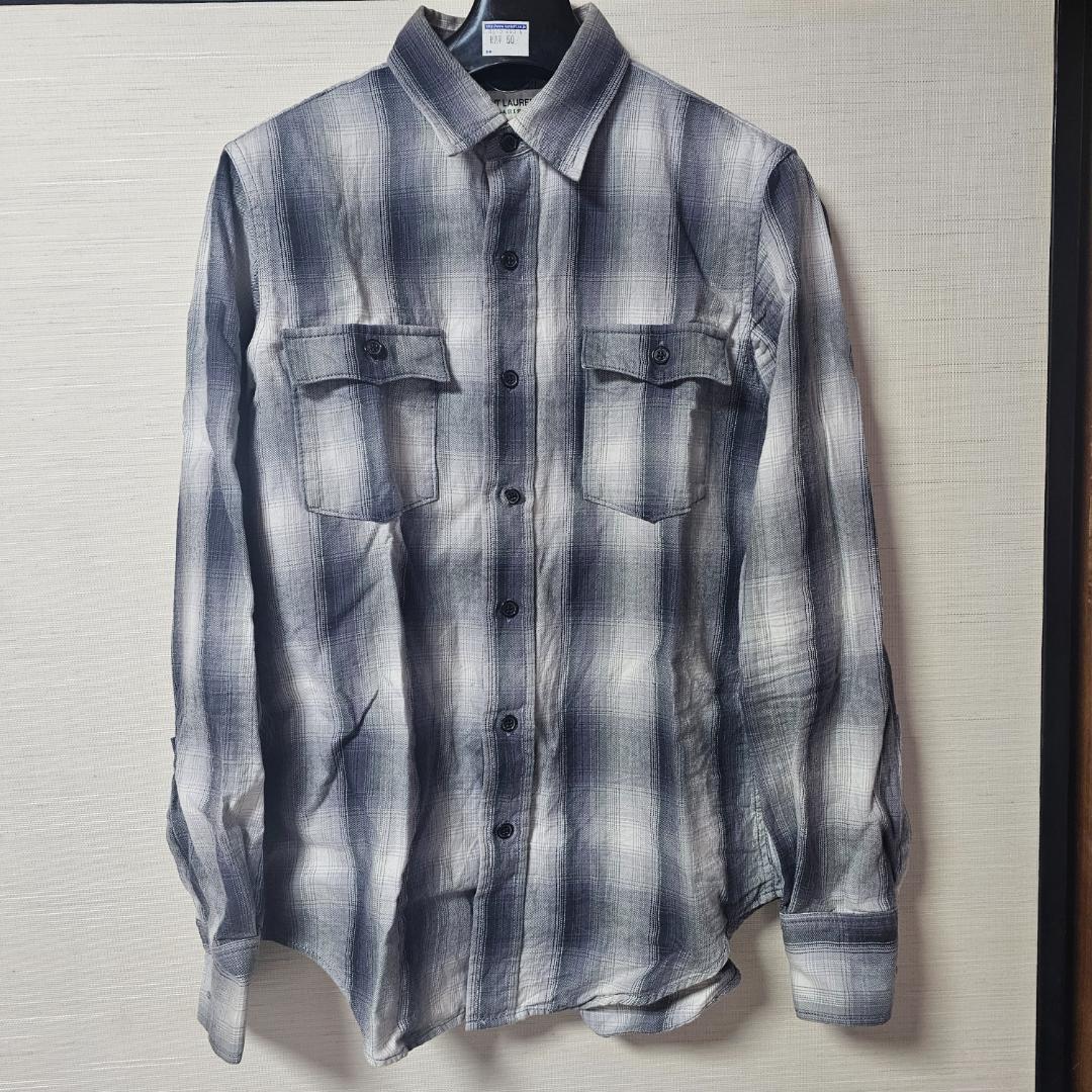 SAINT LAURENT PARIS オンブレチェック シャツ XS L108826192