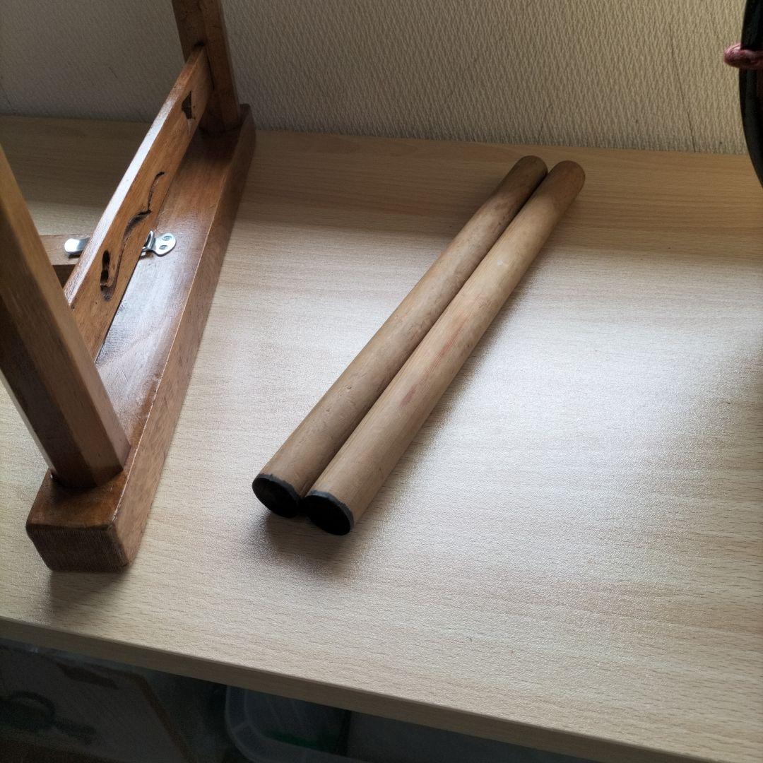 締太鼓　テレン台　バチ2本付　中古品②